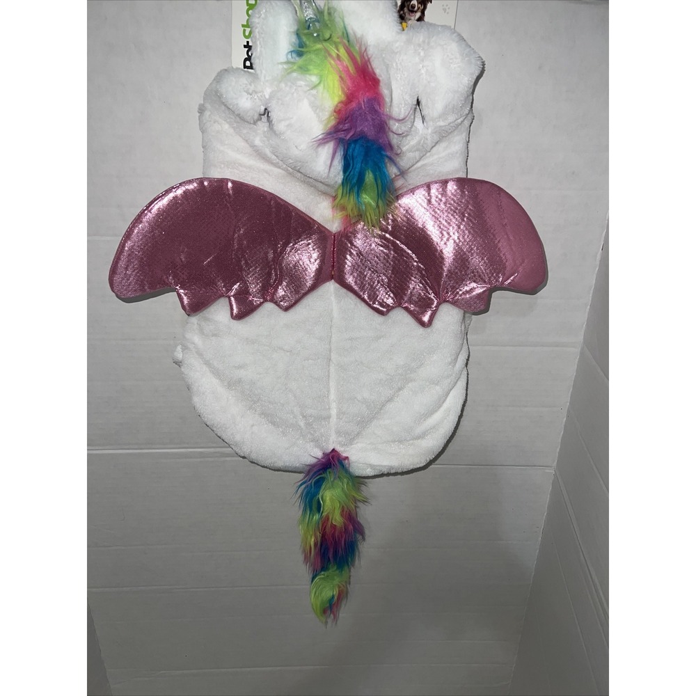 Pet Shoppe Unicorn Dog‎ Costume White Pink Wings Rainbow Mane ML WIC 646220